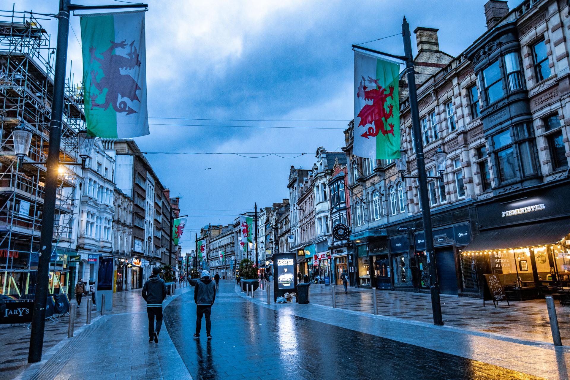 Incidental People on Cardiff City Street